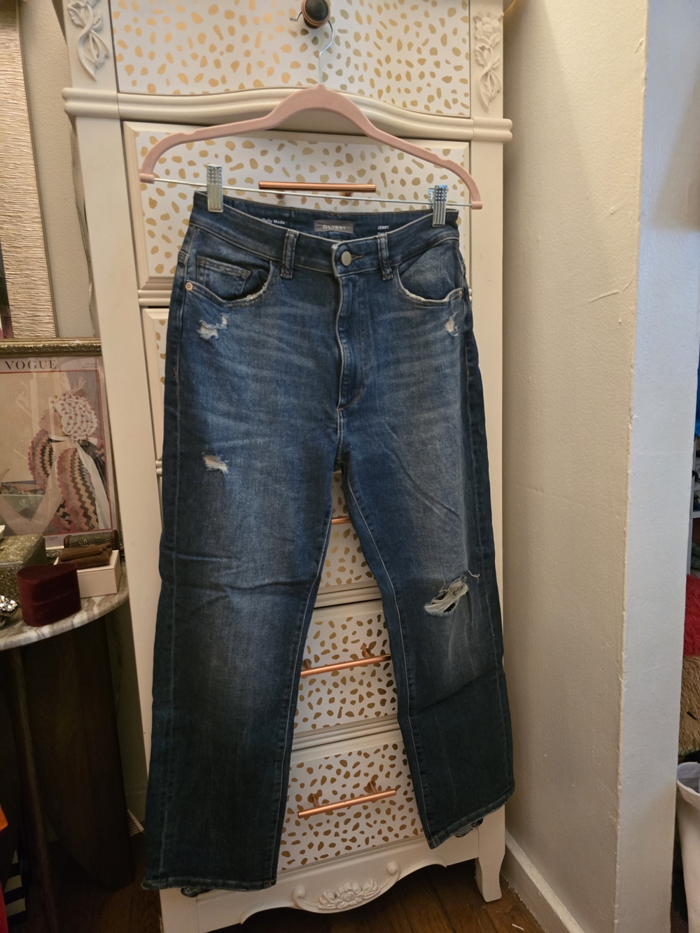 DL1961 Jerry High Rise Vintage Straight Jeans - Distressed